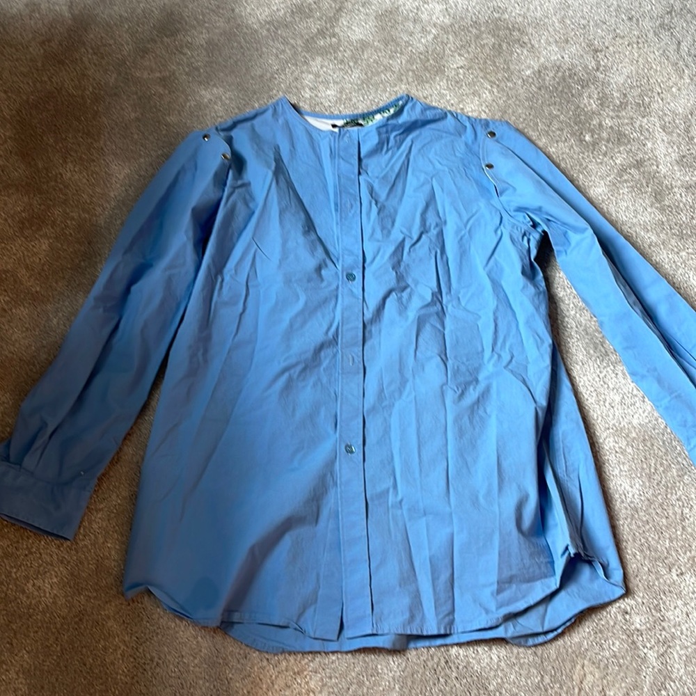 RAF Simon Blue Shirt with removable sleeves